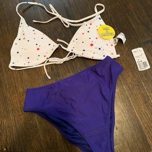 Star print bikini top